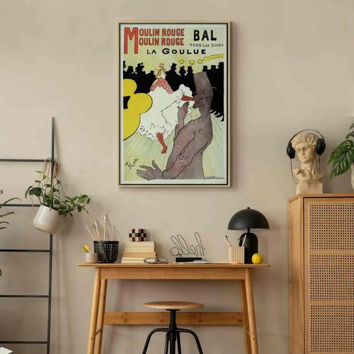  Slika - Henri de Toulouse-Lautrec &amp;ndash; Moulin Rouge &amp;ndash; La Goulue 80x120 U prirodnom drvenom okviru Slike