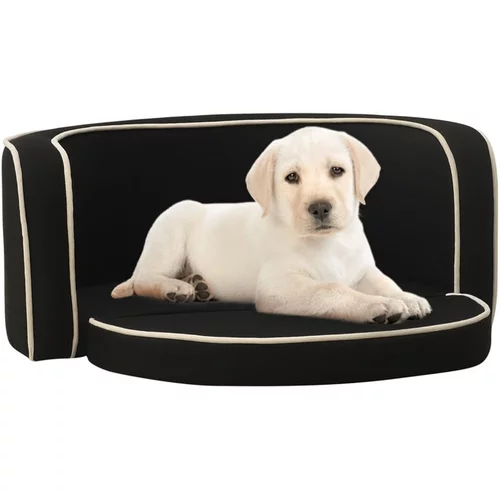  Zložljiv pasji kavč črn 76x71x30 cm s platneno pralno bl