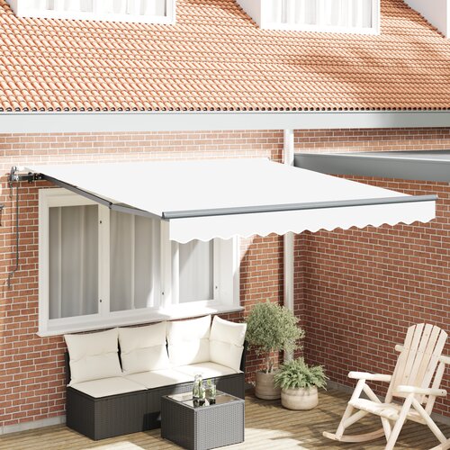 VidaXL Avtomatska retraktibilna tenda bela 350x250 cm, nadomestno platno za tenda 3.5x2.5 m bela Slike