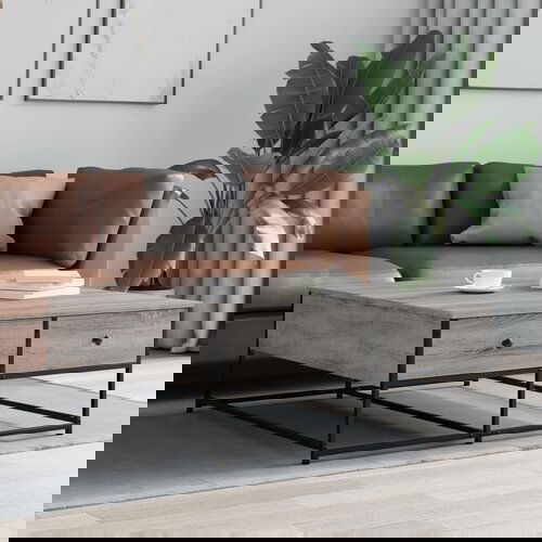 vidaXL Stolić za kavu boja sivog hrasta 100x99x40 cm konstruirano drvo Cijene