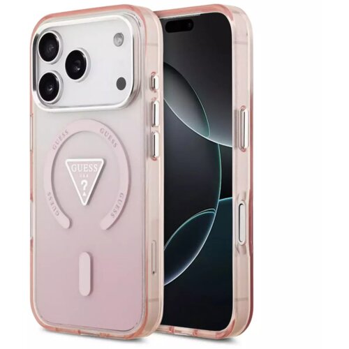  Maska Guess IML Gradient Triangle Logo MagSafe za iPhone 17 Pro pink Cene