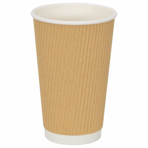  Papirnate &amp;scaron;alice za kavu s poklopcima 1000 kom 16 oz 400 ml Smeđa Slike