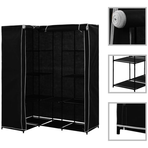 Furnova Kotna garderobna omara 130x87x169 cm črna, (21930094) Cene