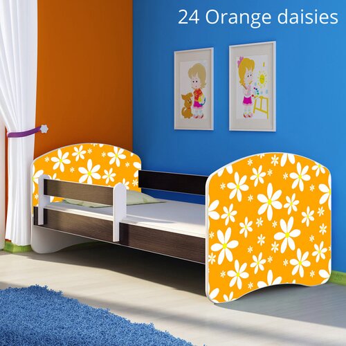  Otroška postelja ACMA z motivom, stranska wenge 160x80 cm 24 Orange Daisy Cene