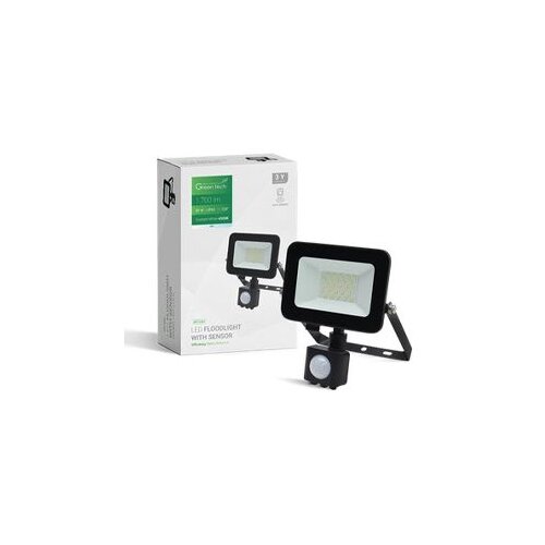  Reflektor LED sa senzorom 20W 6500K IP65 crni Green Tech Cijene