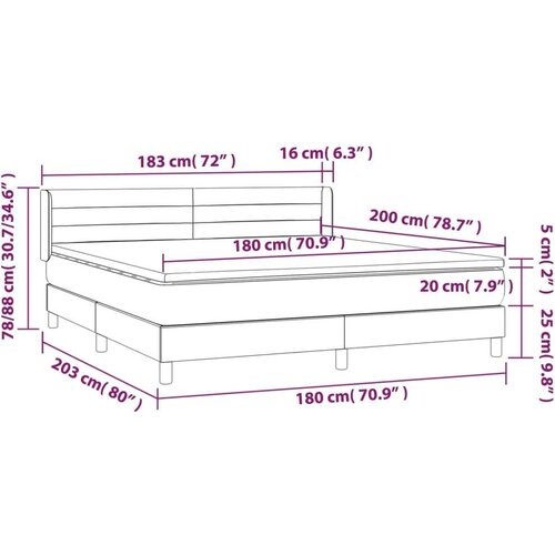 S oprugama i madracem plavi 180x200 cm od tkanine Slike