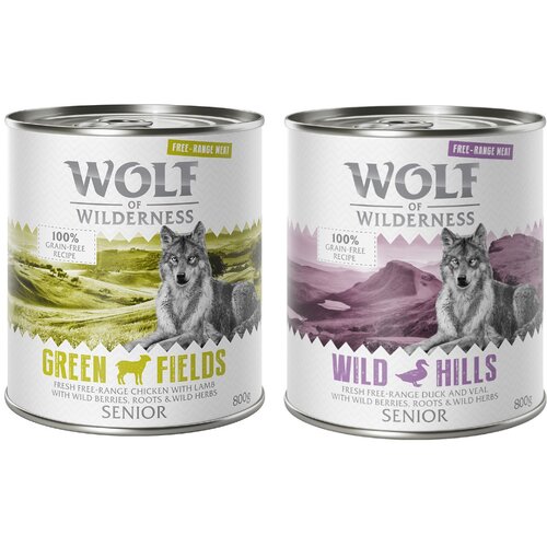 Wolf of Wilderness 10% popust! Mokra pasja hrana me&amp;scaron;ana pakiranja - 6 x 800 g: SENIOR &amp;#039;&amp;#039;Free-Range Meat&amp;#039;&amp;#039; me&amp;scaron;ano pakiranje Slike