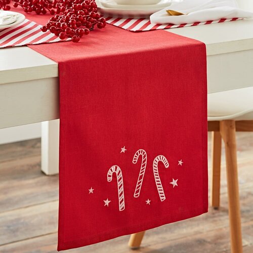 Catherine Lansfield Pamučan nadstolnjak s božićnim motivom 32x220 cm Candy Cane – Cijene