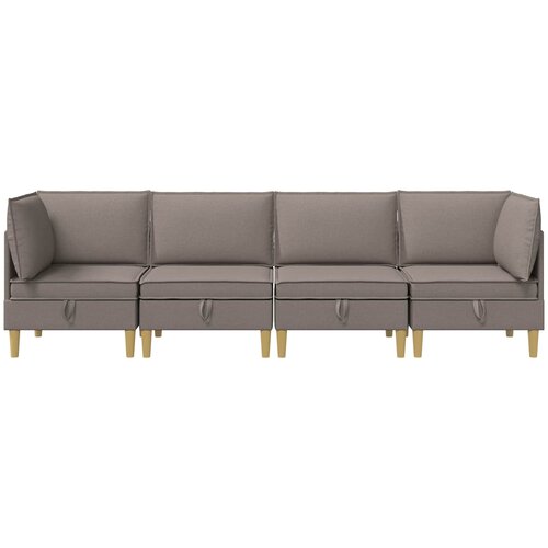  Set namje&amp;scaron;taja za dnevni boravak 4 pcs Sivosmeđa Tkanina Slike