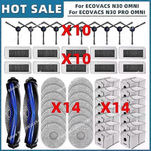 INORCO Velja za primerno za ECOVACS DEBOT N30 OMNI / N30 PRO OMNI Rezervni deli Dodatki Glavna stranska krtaa Hepa Filter Mop Pad Vreka za prah, (21984608) Slike