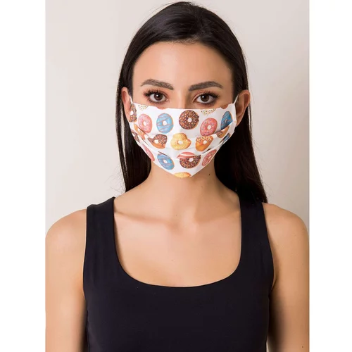 Fashion Hunters White protective cotton mask with an imprint