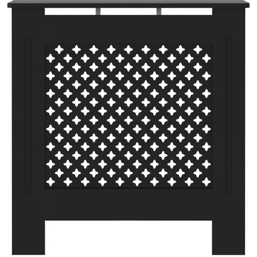 VidaXL pokrov za radijator mdf crni 78 cm Slike