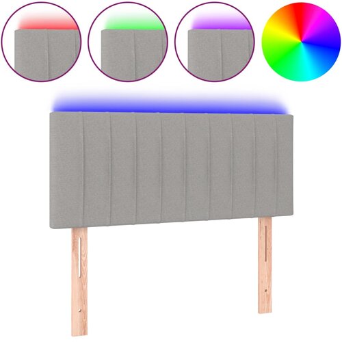 Maison Chic led posteljno vzglavje - vzglavna omarica - nočna omarica svetlo sivo 100x5x78/88 cm blago, (21708971) Slike