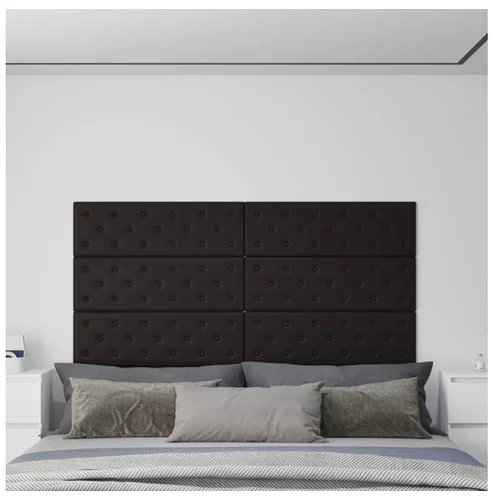  Stenski paneli 12 kosov črni 90x30 cm umetno usnje 3,24 m²