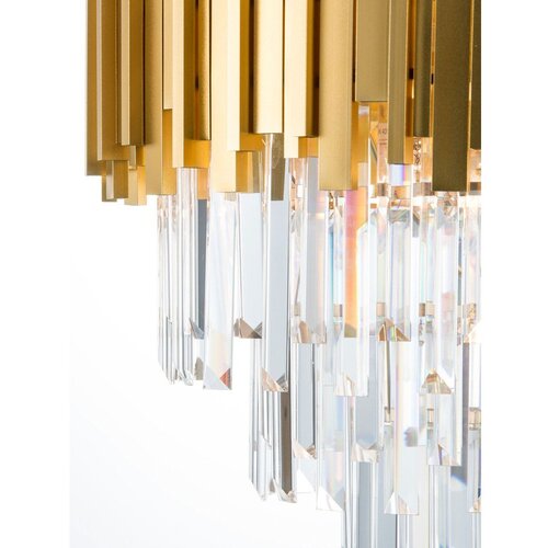 Nova Luce Metalna viseća svjetiljka u zlatnoj boji s kristalnim sjenilom &amp;oslash; 40 cm Grane &amp;ndash; Slike