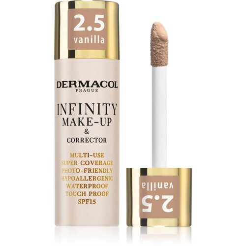 Dermacol Infinity visoko prekrivni tekoči puder SPF 15 odtenek 2.5 Vanilla 20 g Slike