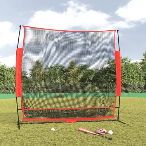 vidaXL Prenosna baseball mreža črna in rdeča 215x107x216 cm poliester Cene