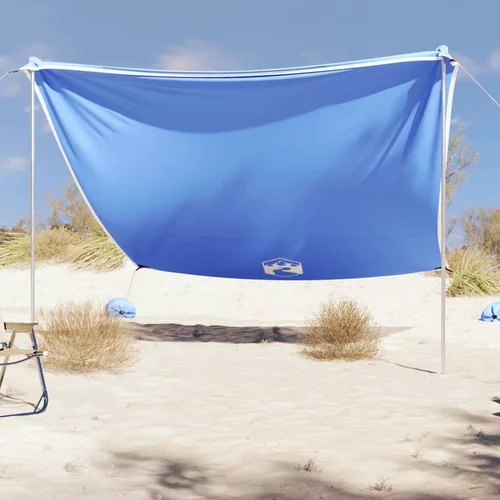 Nadstrešnica za plažu s pješčanim sidrima plava 304 x 300 cm