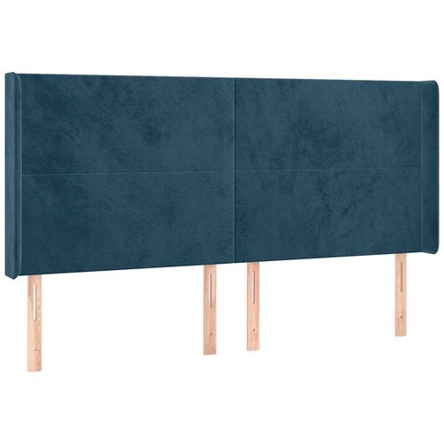  Uzglavlje s u&amp;scaron;ima tamnoplavo 163x16x118/128 cm bar&amp;scaron;unasto Slike