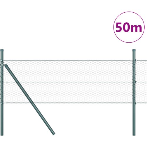 VidaXL Ograda u obliku heksagona Siva 0,8x50 m Čelik Slike
