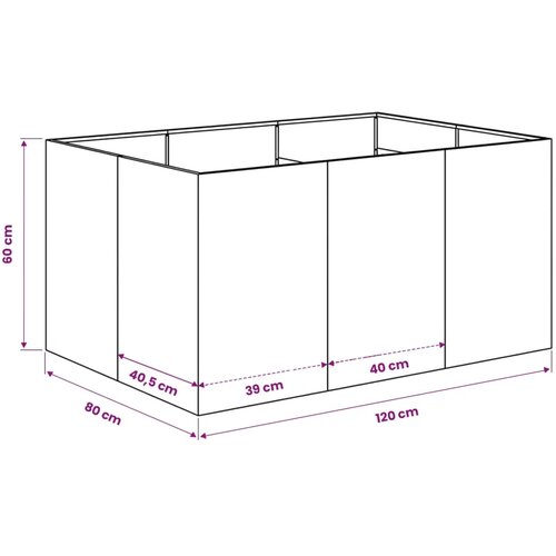  Vrtna saksija Antracit 120 x 80 x 60 cm Čelična vrata - Antracit 120 x 80 x 60 cm Cene