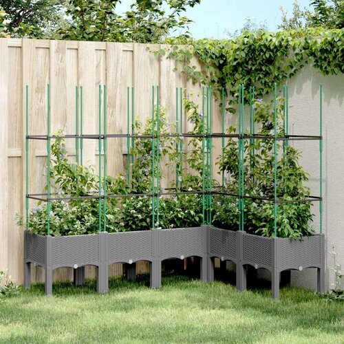  Vrtna sadilica s rešetkom svjetlosiva 120x120x142 5 cm PP Cijene