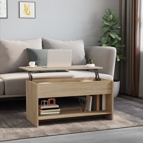 vidaXL Klubska mizica sonoma hrast 102x50x52,5 cm konstruiran les Cene