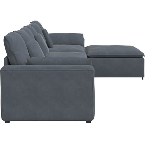  Modularna sofa s podnožjem i jastucima tamno siva Slike