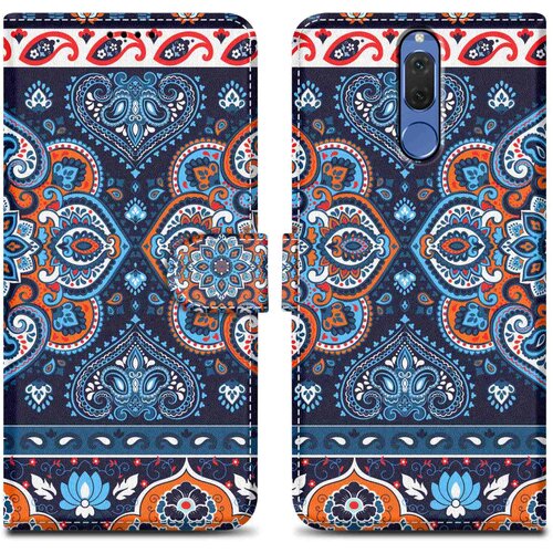 Cadorabo primera, združljiv s Huawei - Design Blue Mandala &scaron;t. 1 - Za&scaron;čitni pokrov z magnetnim zapiranjem, funkcijo stojala in režo za kartico, (20694610) Cene