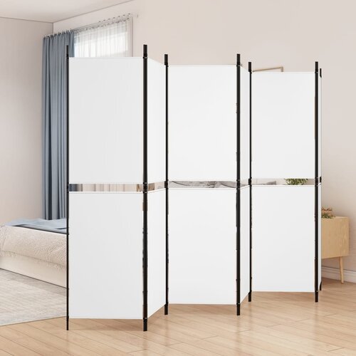 Sobna pregrada s 6 panela bijela 300 x 180 cm od tkanine Cijene