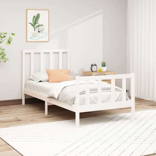  Posteljni okvir bel iz borovine 90x200 cm, (20645225) Slike
