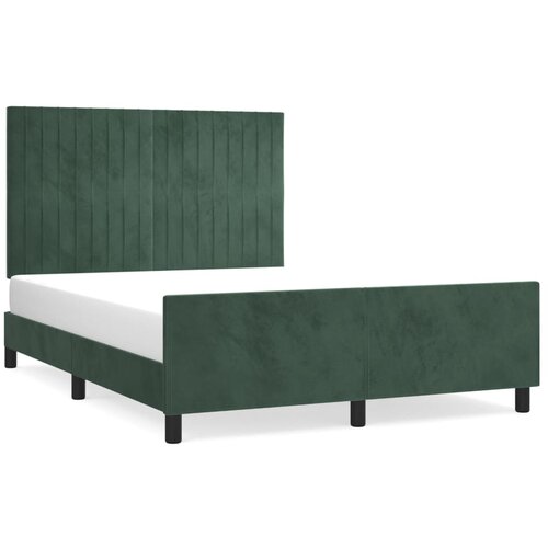 Maison Chic Posteljni Okvir - Dvoposteljna postelja brez vzmetnice temno zelen 140x190 cm žamet, (22082190) Cene