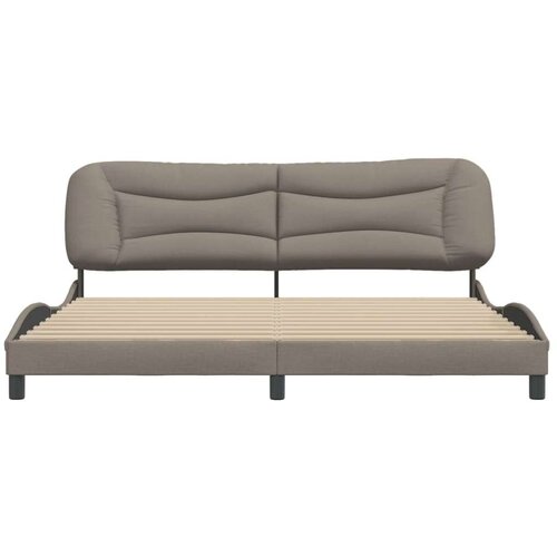 VidaXL Okvir za krevet s uzglavljem smeđesivi 200 x 200 cm od tkanine Slike