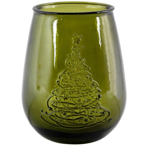 Ego Dekor zelena staklena vaza s božićnim motivom arbol de navidad, visina 13 cm Cijene