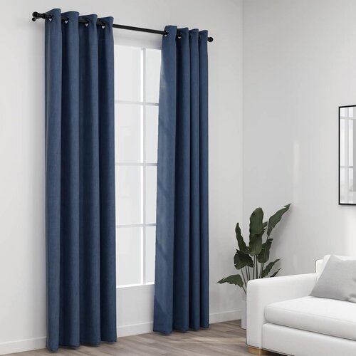  Zavjese za zamračivanje s prstenima 2 kom plave 140 x 245 cm Cijene