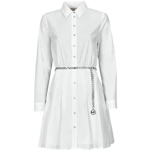 Michael Kors Kratke obleke COTTON MINI DRESS Bela