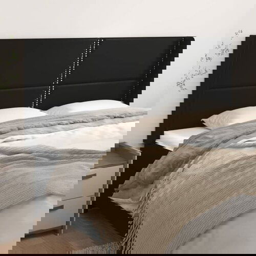 vidaXL Uzglavlje s ušima crni 203x16x118/128 cm od umjetne kože Cijene