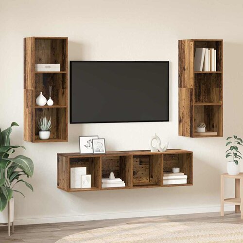  Set TV komoda Zidne 3 pcs Staro drvo Konstruirano drvo Cijene