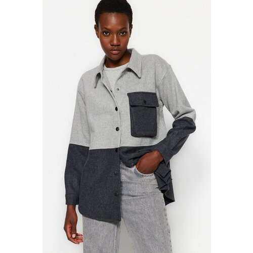 Trendyol Shirt - Gray - Oversize Slike