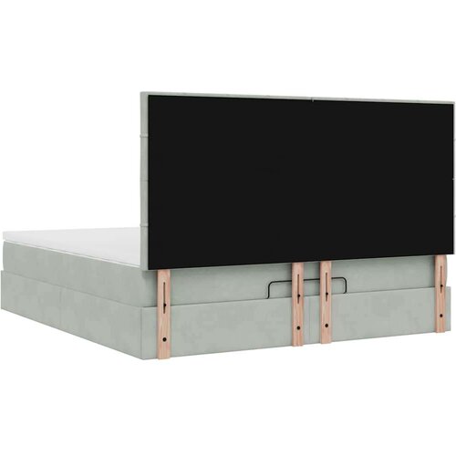 VidaXL Okvir kreveta s madracima svijetlosivi 160x200cm bar&amp;scaron;unasti Slike