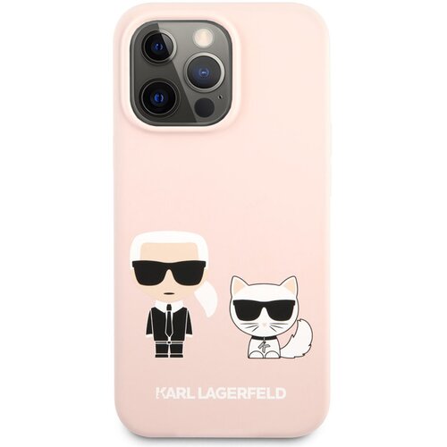 Karl Lagerfeld Maska za telefon Silicone Case Karl&amp;amp;Choupette za iPhone 13 Pro Light pink Slike