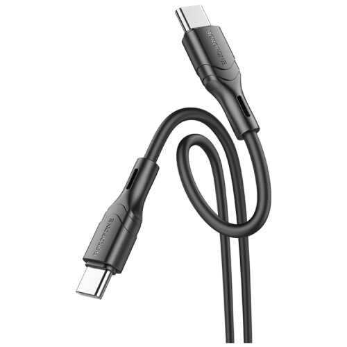 Borofone USB kabal BX99 Method 60W, 3A silicone charging data cable 1m, Type-C to Type-C, black Cene
