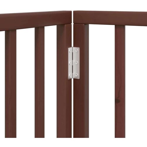 vidaXL Ograda za pse z vrati zložljiva 15 panelov rjava 750 cm les Cene