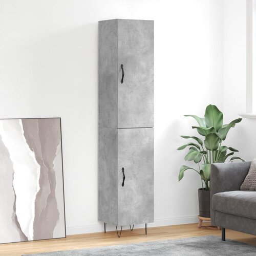 vidaXL Visoka omara betonsko siva 34,5x34x180 cm inženirski les Cene
