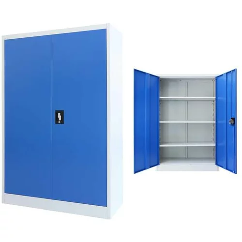  Pisarniška omara iz kovine 90x40x140 cm sive in modre barve