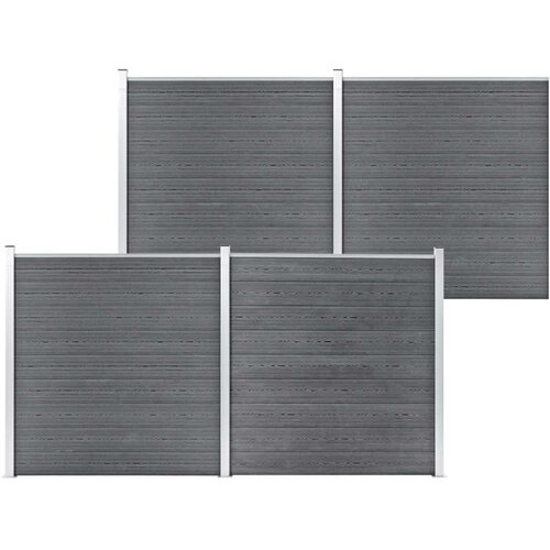 vidaXL Vrtna ograja WPC 699x186 cm siva Cene