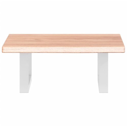  Zidna polica za umivaonik od čelika i masivne hrastovine Smeđa 40 x 50 x 2 cm Slike