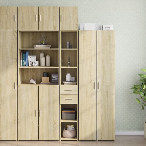 VidaXL Ozka omara za shranjevanje sonoma hrast 30x42,5x225 cm inž. les Slike