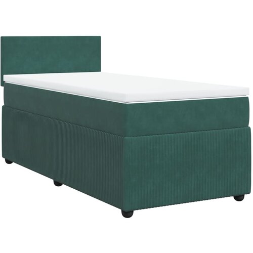 Maison Chic Box spring postelja - Vzmetna postelja z vzmetnico temno zelena 90x200 cm žamet SL11826, (21900801) Cene