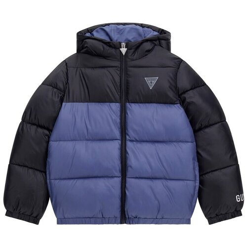 Guess Puhovke HOODED LS PADDED PUFFER W/ZIP Modra Slike